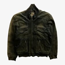 Vintage 90s Men's Chevignon Faded Black Leather Driving Jacket Biker Pilot Retro