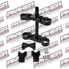 Pit Bike Fork Headstock Triple Clamp Kit - CNC - BLACK - 45/48MM SUSPENSION