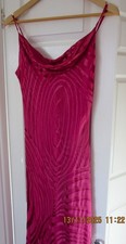 Monsoon silk evening dress UK size 14 EU size 42 in dark pink