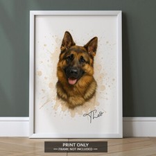 Personalised Watercolour Pet Portrait Print | Any Pet | Gift | Buy 1 Get 1 Free