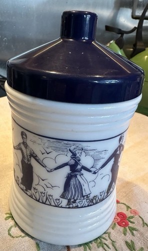Vintage milk glass humidor - milk,