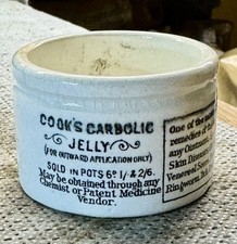 1890’s RARE Transferred OINTMENT Pot - COOK, CHEMIST, NOTTINGHAM (K259)