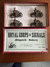 BRITAINS #1791 MOTORCYCLE SIGNAL CORPS DISPATCH RIDER VTG LEAD SOLDIER FIGURE