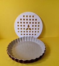 Vintage Pie Dish Ceramic Brown