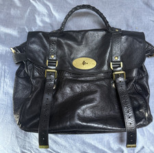 Mulberry Alexa, large in black soft leather with dust bag.
