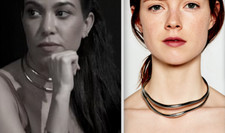 ZARA SILVER TONE METAL MODERN CHOKER COLLAR  TORQUE MOULDABLE NECKLACE NEW