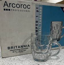 Arcoroc Britannia Dimpled 1 Pint Tankard Mug Glass - Traditional Pub Bar