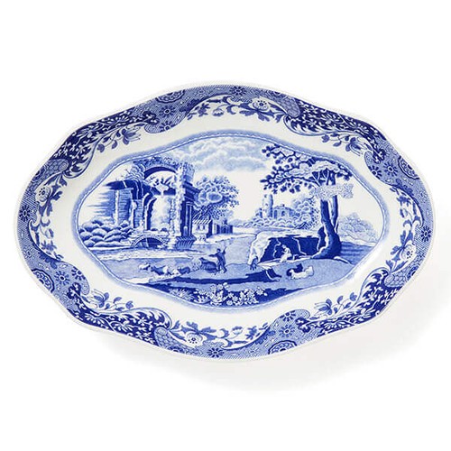 Spode blue italian - blue, oval