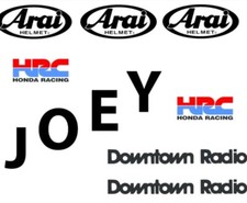 Joey Dunlop  Helmet Stickers Yellow Moto GP Sticker Set RX7 Motorcycle 500cc