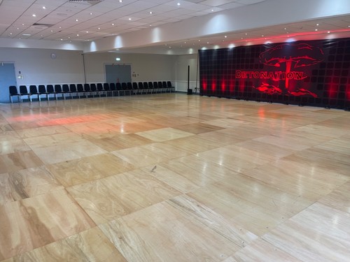 Sprung wooden dance floor for