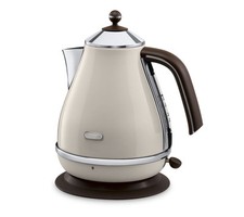 De'Longhi KBOV3001.BG Jug Kettle Icona Vintage with Washable Filter 1.7L Cream
