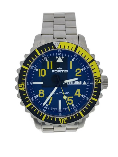 Fortis watch black 48mm - watch, /
