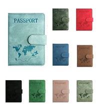 Passport Cover Holder Travel Wallet PU Leather Case RFID Blocking with Card Slot