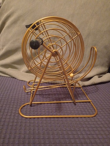 Small metal brass tombola - brass?,
