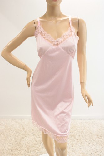 Vtg full slip pink nylon - nylon, size