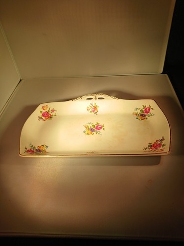 Vintage serving plate floral - vintage,