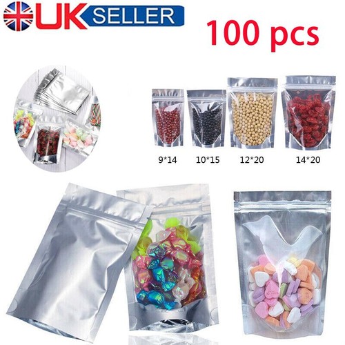 Clear silver resealable stand - clear,