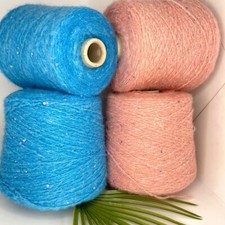 Sequin KID MOHAIR SILK PAILLETES Yarn on Cone SPORT WEIGHT Hand Machine Knitting