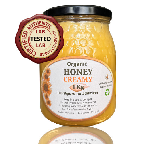 Natural creamy raw honey - 1, kg