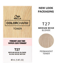 WELLA T27TONER - PERMANENT LIQUID HAIR TONER - MEDIUM BEIGE BLONDE - FREE POST
