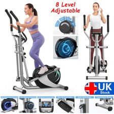 8 Level Resistance Magnetic Elliptical Machine Home Gym Workout Cross Trainer