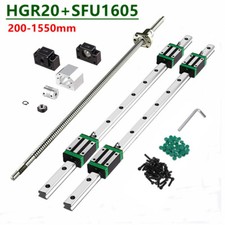 2PCS HGR20 Linear Guide Rail 200mm~1550mm+SFU1605 BallScrew BK/BF12 Set CNC UK