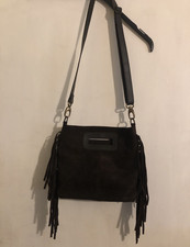 PENELOPE CHILVERS BROWN FRINGE HANDY BAG - SUEDE & LEATHER - RRP £199 - VGC