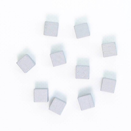 Wooden cubes 8mm silver - wooden,