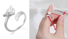 Fox Design Finger Ring Yarn Tension Guide Ideal for Knitting Crochet Wool thread