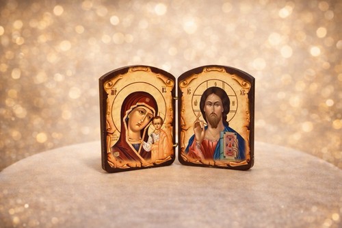 Handmade orthodox icon diptych - orthodox,
