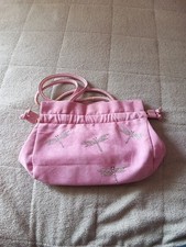 Soft Pink Handbag With Silver Dragonflys