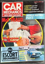 CAR MECHANICS January 1988 MOT Fraud Mk3 Escort Carlton Cortina Mini suspension