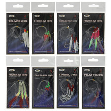 8 x Mackerel Feathers Hooks, Bass, Cod Lures, Rigs Sea Boat Fishing NGT Fishing