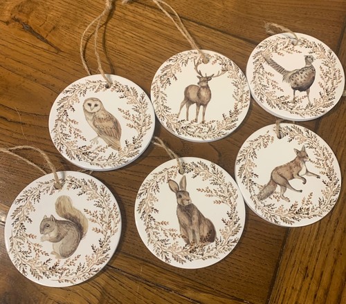 Ceramic autumn animal hanging - ceramic,