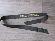 H.M.S Leopard Royal Navy Naval Cap Band Tally