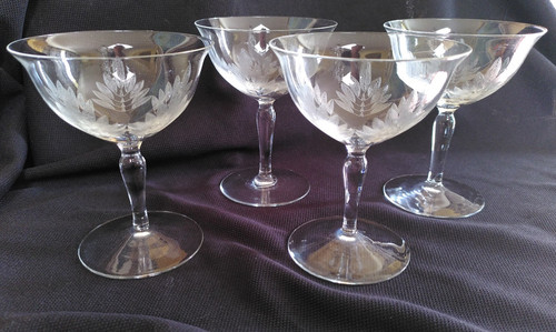 1930s champagne coupe etched - coupe,