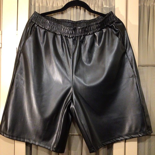 Mens leather look black - leather,