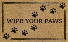 Door Mat 'Wipe Your Paws' Pets