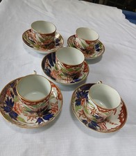 John Rose rare Set of 5  x Coalport Thumb and Finger duos,  Cup Saucer   c1804 