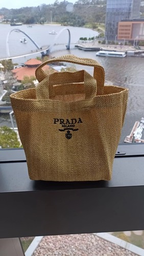 Prada perfume raffia straw vip - raffia,