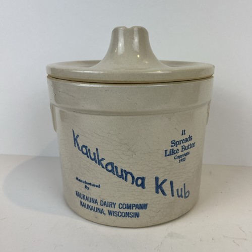 Vintage stoneware crock - stoneware, w/lid