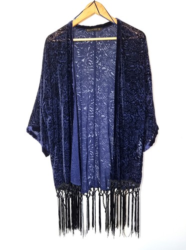 Zara kimono size - velvet, navy