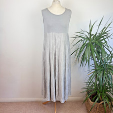 Out of Xile Midi Dress UK 12 Silver Grey Minimalist Softly Feminine Lagenlook