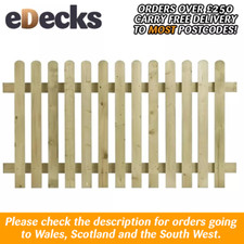 Round Top Picket Fence Panel 6ft Wide Pressure Treated Top Quality