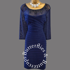 Gina Bacconi Size 18 Navy Blue