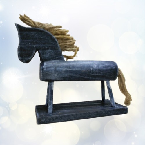 Elegant black wooden horse - elegant,