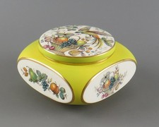 Carlton Ware Malvern Trinket Box Fruit and Bird of Paradise c1960s Yellow