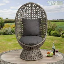 QVC Innovators Swivel Cocoon Egg Chair Rattan Wicker  Comfy Garden Consevatory