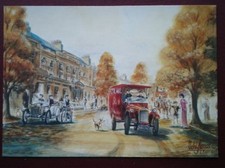 POSTCARD ROYAL MAIL GWK POST OFFICE VAN AT CHELTENHAM C1920