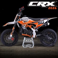 XTM CRX 2026 Kids 49cc 50cc Petrol 2-Stroke Mini Dirt Bike Colour-Coded Orange